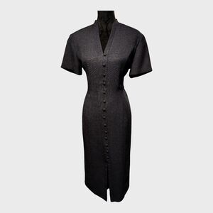 Worthington Vintage Black Button-Down Dress